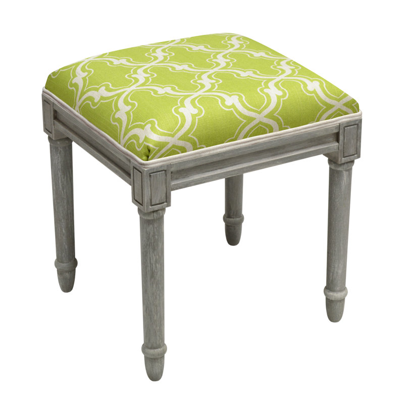 Tabouret de coiffeuse en treillis Pangle, Chartreuse, Gris rustique