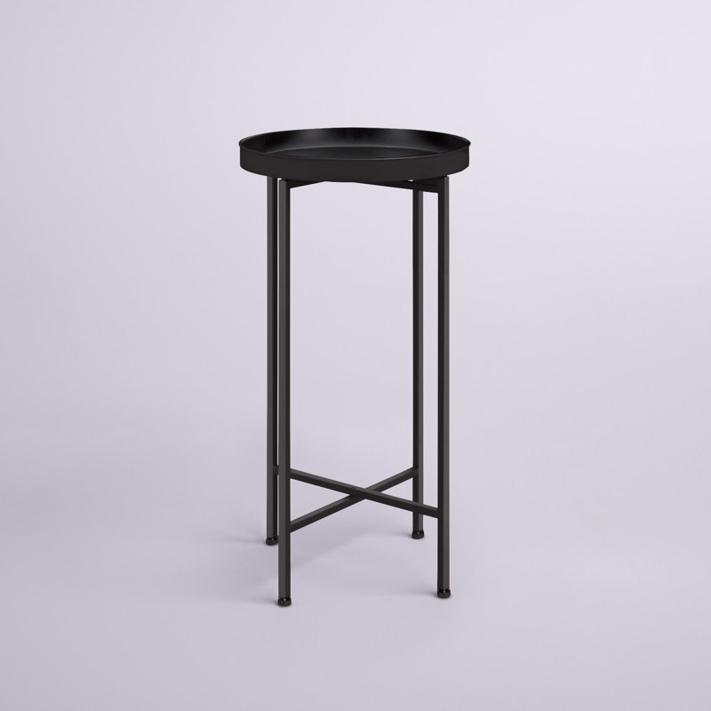 Ekta Tray Top End Table, Black, Black