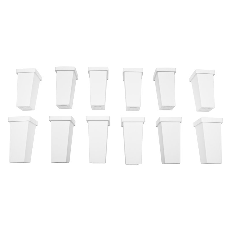 Jardinières en plastique 12 pièces, Blanc