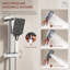 Système de douche encastré 9,84 pouces avec pomme de douche à effet pluie, douche à main à 3 fonctions, barre coulissante réglable, valve à pression équilibrée, ensemble de robinet de douche mural complet-133712322
