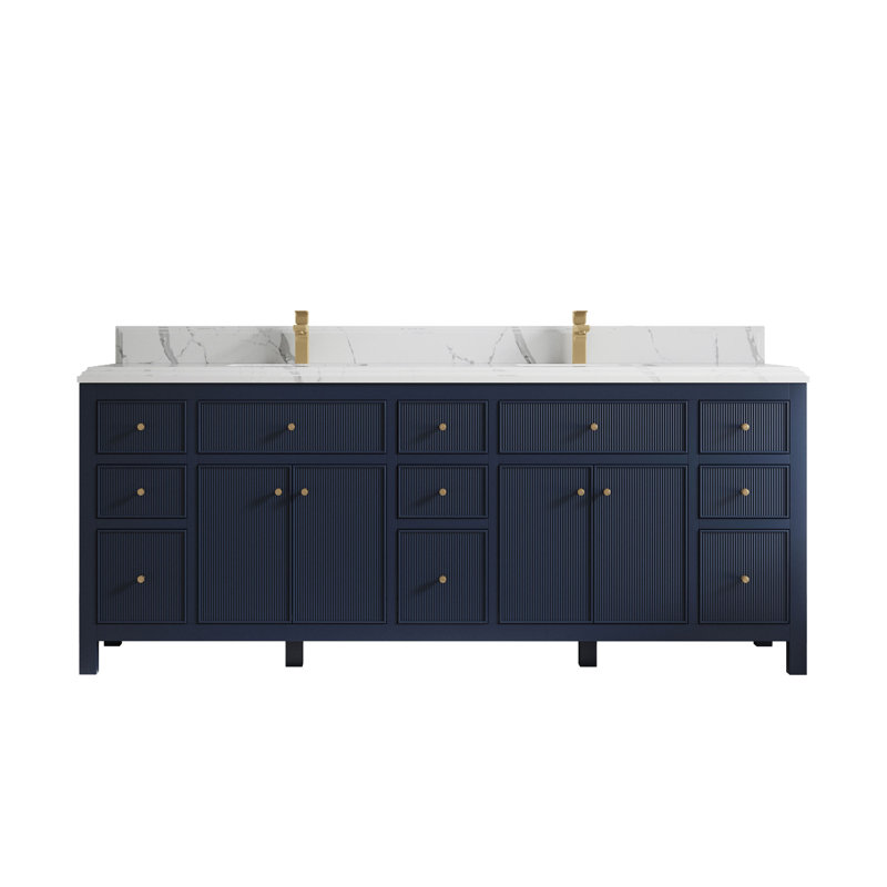 Ensemble de meuble-lavabo double 84 po Sonoma, Calacatta Laza