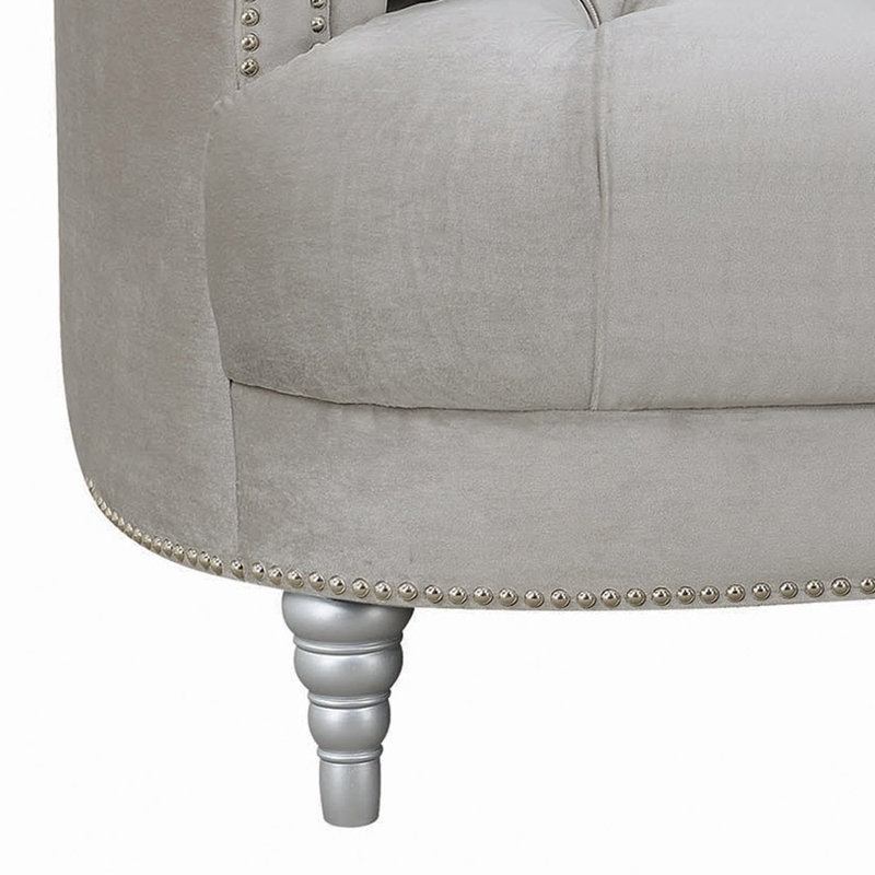 Crase Upholstered 85'' Sofa, Gray, Silver