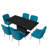 Magallanes 6-Person Extendable Table Dining Set with Velvet Dining Chair-1814485570-1814485569