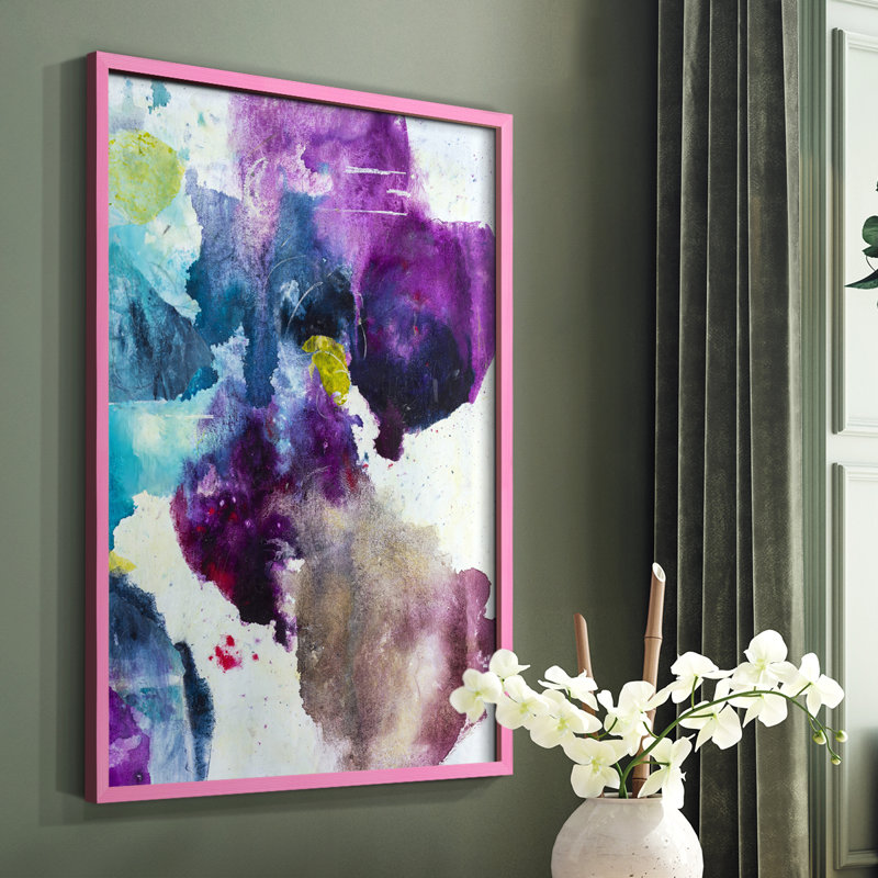 «Dreaming II», reproduction encadrée - bois massif, Rose, H 10 po x l 8 po