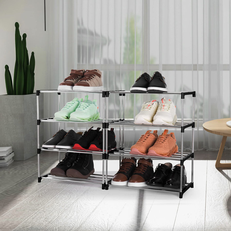 8 Pair Shoe Rack, Black