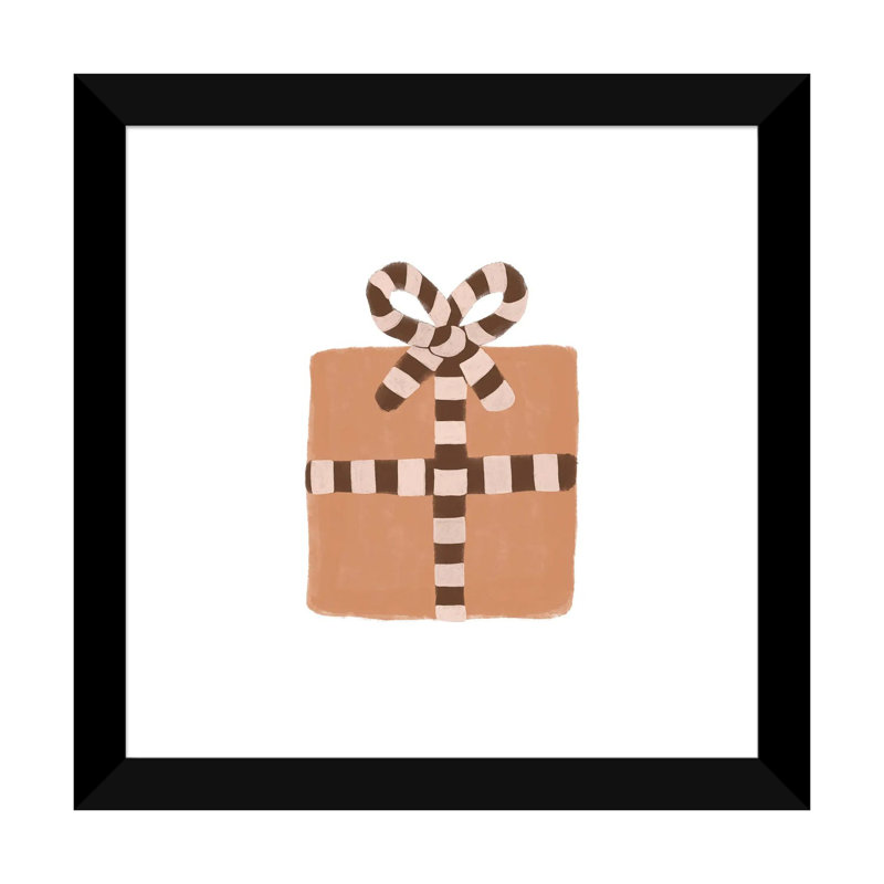 Cadeau de Noël par Orara studio-reproduction d’art, H 16 po x l 16 po x p 1 po, Papier encadré noir, Blanc