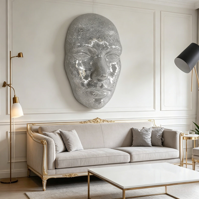 Décoration murale masque de gemme avec extérieur en losange miroitant
