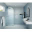 Maven 34 in. x 86.75 in. Fully Frameless Arched Fluted Single Fixed Shower Panel-1367959947
