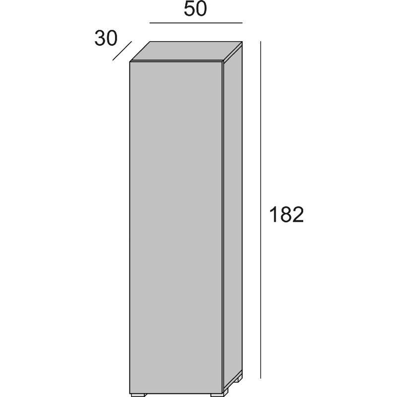 1 Door Manufactured Wood Wardrobe, Cement/White