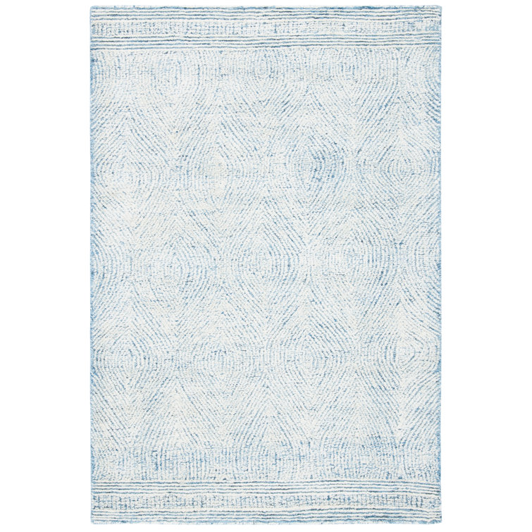 Caedan Geometric Shapes Wool Hand Tufted Area Rug