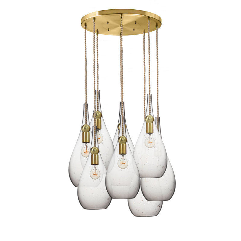 Earth 8 - Light Chandelier, Brass, 108" H x 18" W x 18" D
