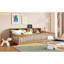 Lit en bois avec armoires de rangement et ports USB-768713381