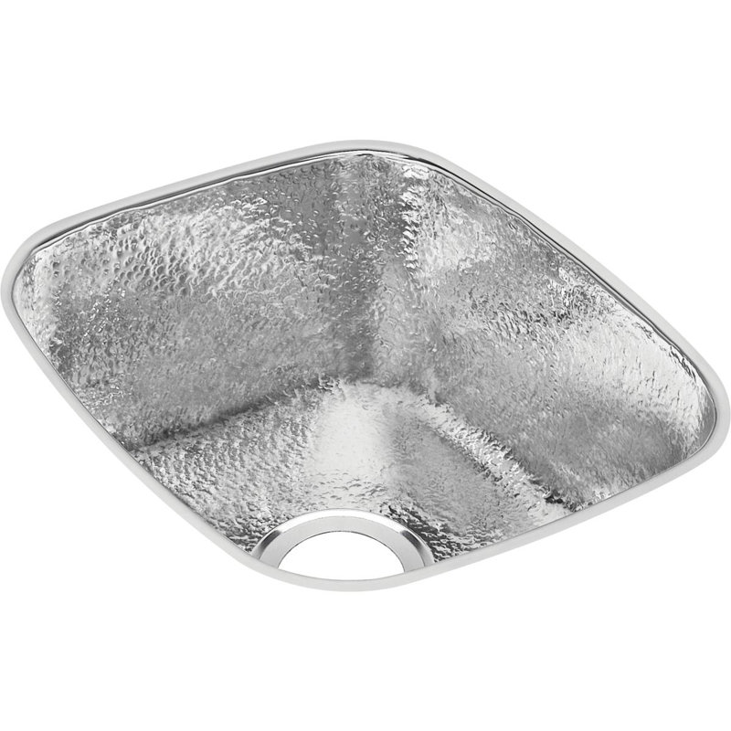Elkay 16" L x 18" W Bar Sink, Hammered Mirror