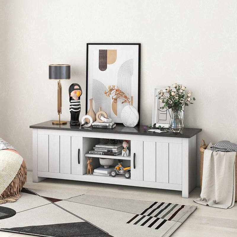 Crédence de rangement l 65 po Einari, Noir / blanc