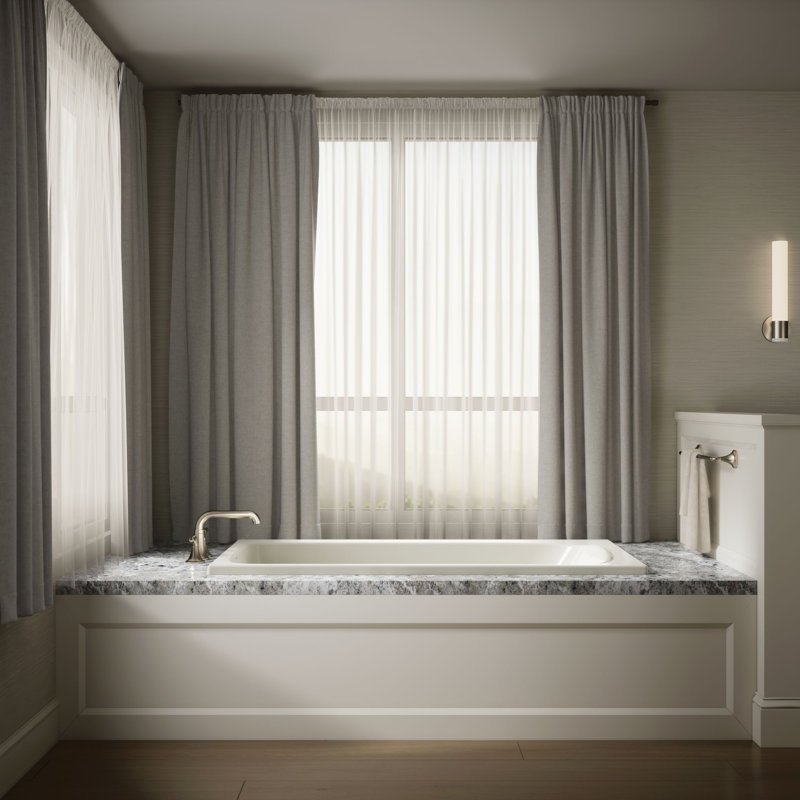Avec 60 In. X 36 In. Drop-In Bath, Off White