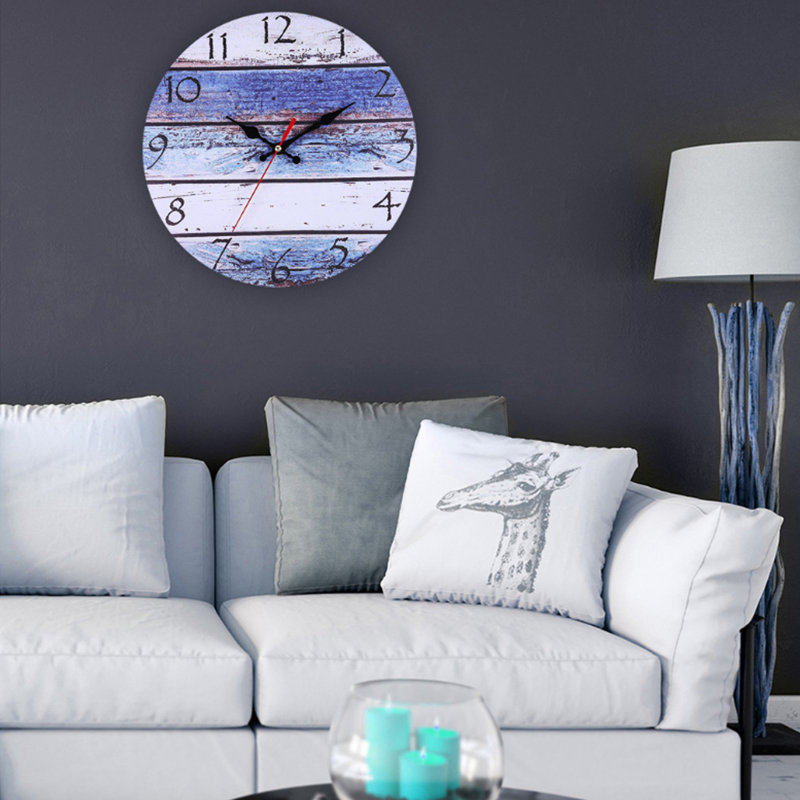 Horloge murale vintage silencieuse, décorative pour salon, bureau à domicile (style 1)
