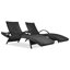 Ensemble de 2 chaises longues d'extérieur en osier-1329620351