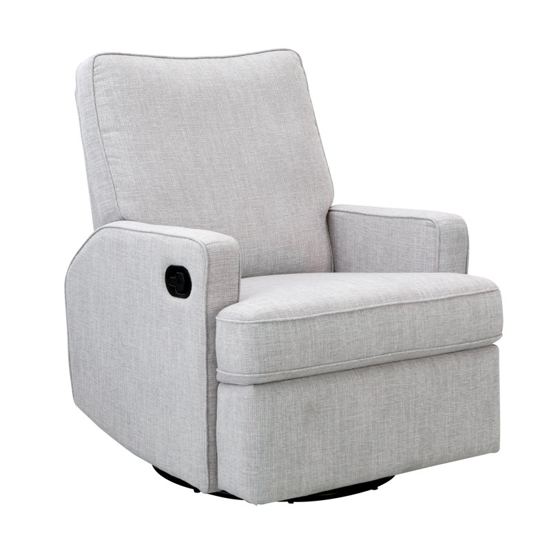 Tucker Swivel Reclining Glider, Gray Polyester Blend