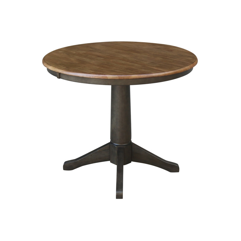 Table de salle à manger Imilia, H 29,9 po x L 36 po x l 36 po, Hickory / charbon délavé