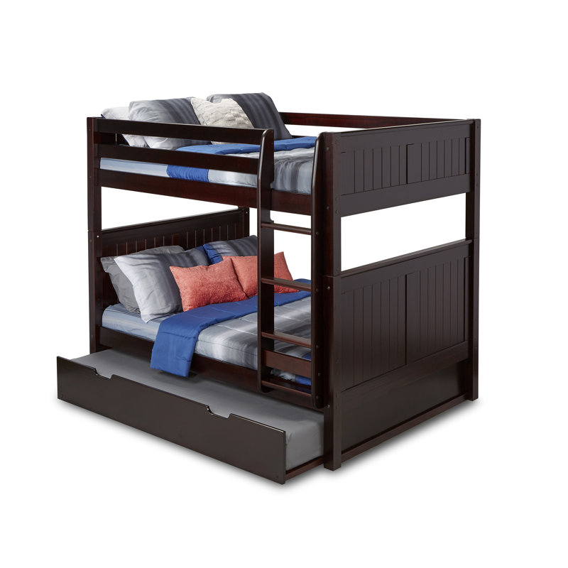 Stig Kids Full Over Full Bunk Bed with Twin Trundle, Cappuccino