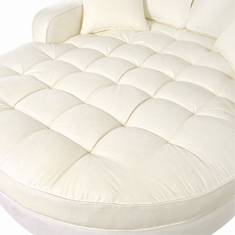 Upholstered Chaise Lounge with Tufted Seat and Detachable Pillows for Living Room