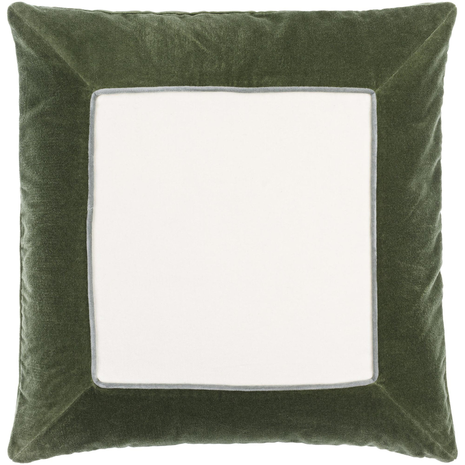 Rainier Cotton Throw Pillow, Down, 22" x 22", Green