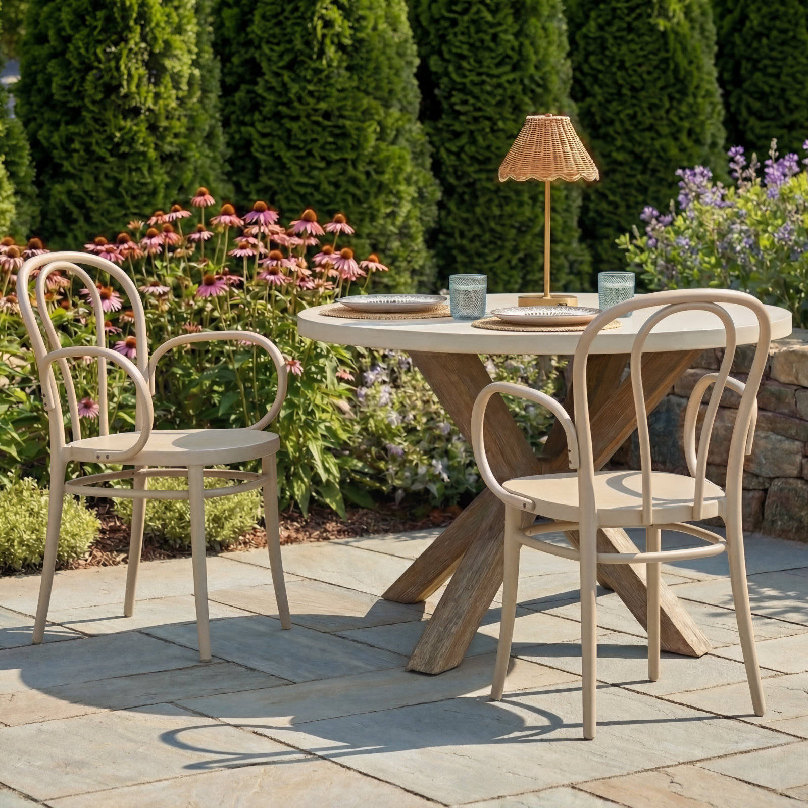 Farrah Stackable Patio Armchair, Taupe