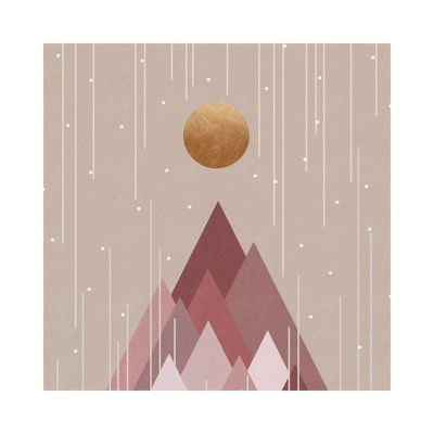 Sun & Mountains Coral Pink by Orara Studio - Wrapped Canvas Gallery-Wrapped Canvas Giclée