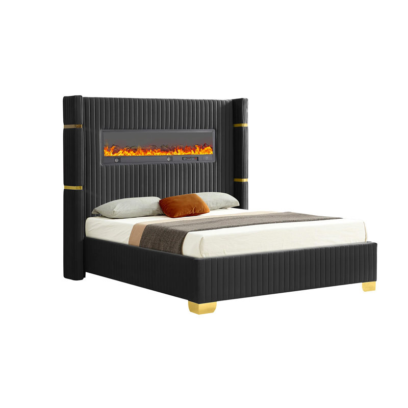 Lit plateforme grand noir Romma, Noir, Grand