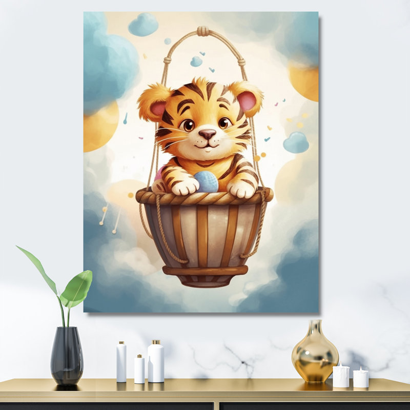 Nursery Adorable Tiger II - imprimé, H 20 po x l 12 po x P 1 po, Toile tendue