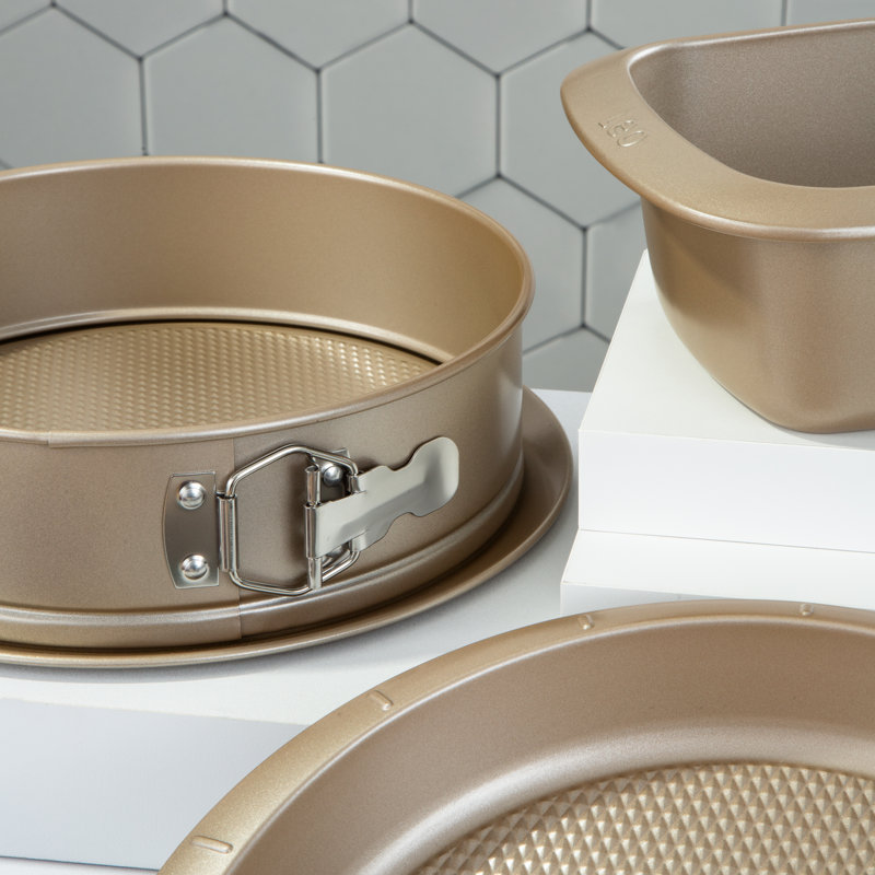 Beige Non-stick Carbon Steel 3-Piece Bake Pan Set