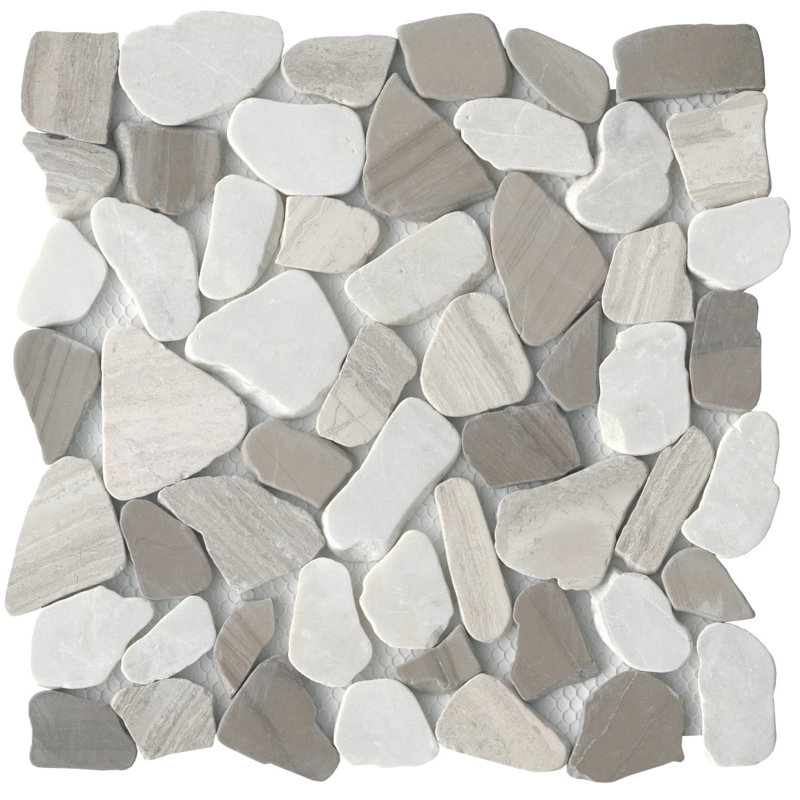 Cultura Beige 12 in. x 12 in. Honed Pebbles Floor and Wall Tile (10.0 sq. ft./Case), Winter