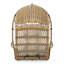 Fauteuil suspendu confortable avec coussin d'eau, conception de panier, structure en métal, assise de 20,50 po x 25,50 po, chaîne en fer de 12 po