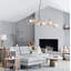 LED pendant light 8-light E27 glass design height-adjustable chandelier Lailah 105cm-52803153