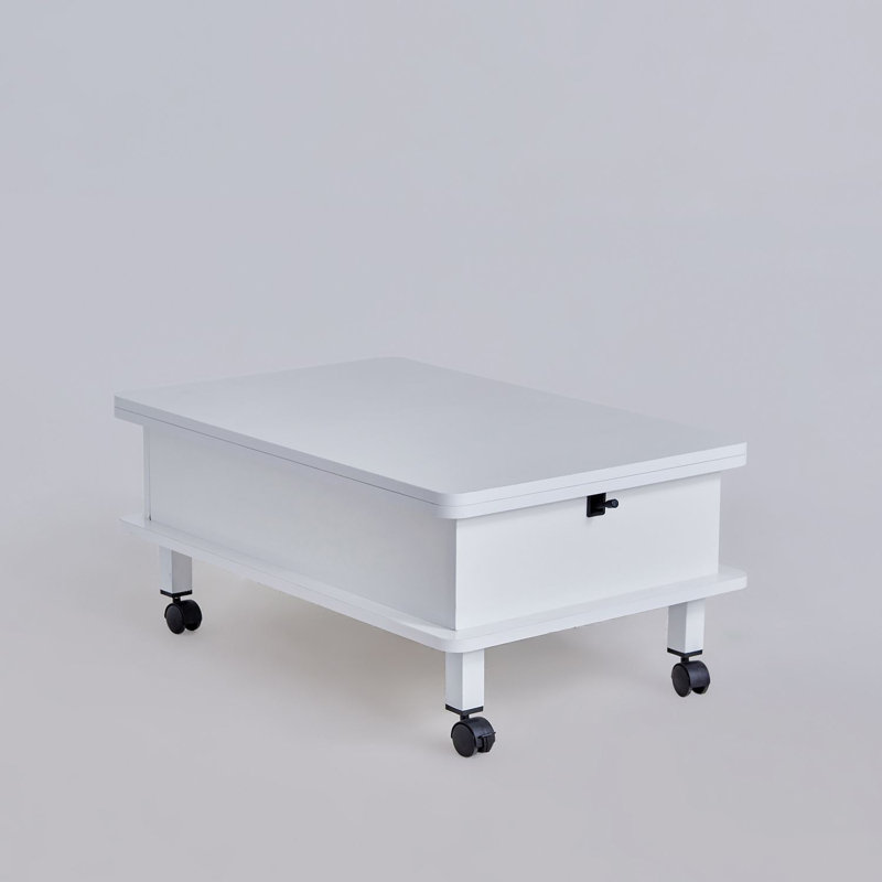 Table basse, Plateau blanc / base blanche