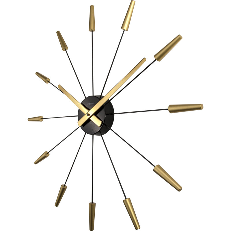 Plug Inn Metal Wall Clock, Gold