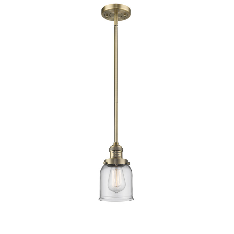 Hardison 1 - Light Single Pendant, Brushed Brass, Clear