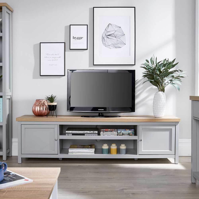 Avon TV Stand for TVs up to 65", Grey/Oak
