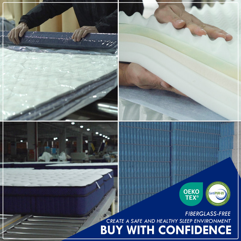 Queen 12" White Gel Memory Foam Hybrid Mattress