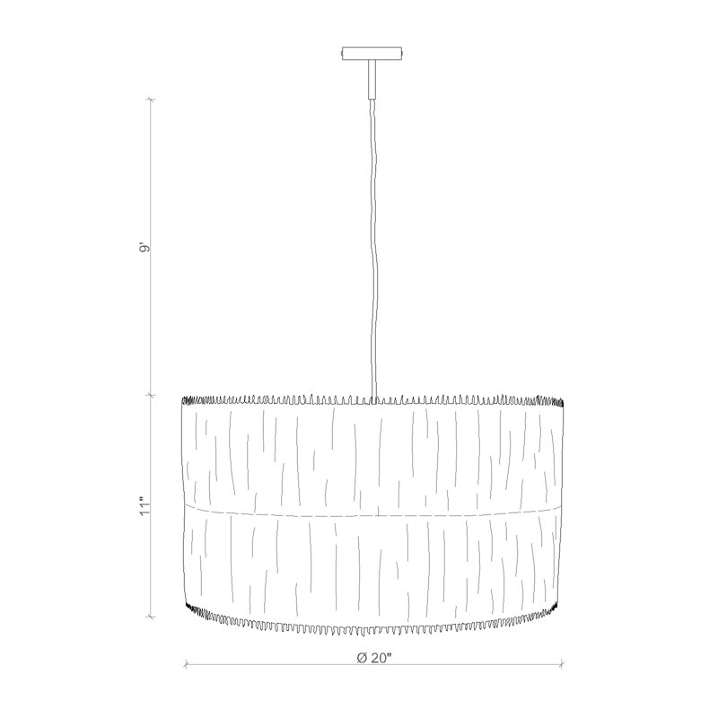 Porcupine Quill Drum Light Pendant