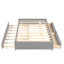 Lit double gris avec lit gigogne simple et choix de rangement pratiques - Élégant système de tiroir moderne à tiroirs gris et bois massif-997216274