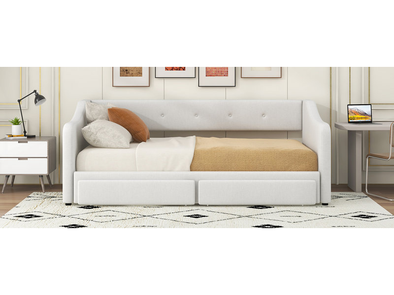 Modern Luxury Tufted Button Daybed,Twin,Gray, Gray