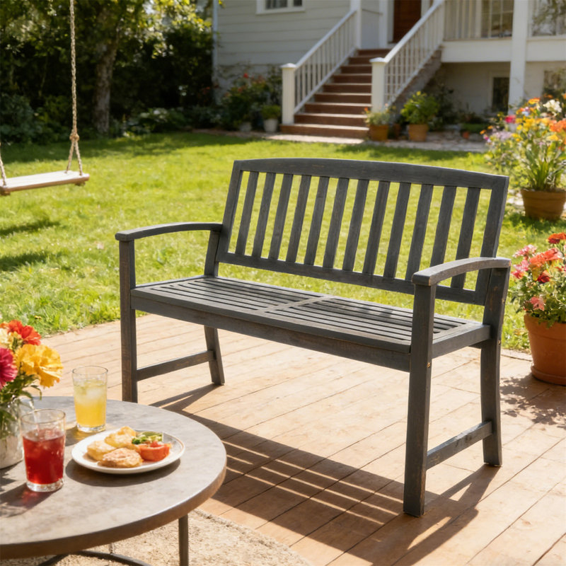 Patio Bench, Dark Gray