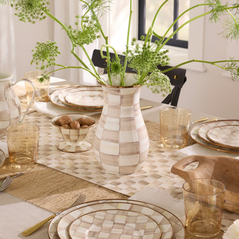 Grand vase à carreaux moka