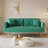 A 69.7-Inch-Long Sofa Bed Covered In Green Velvet Fabric, Featuring Nail Head Trim And Accompanied By A Matching Throw Pillow-1519052305