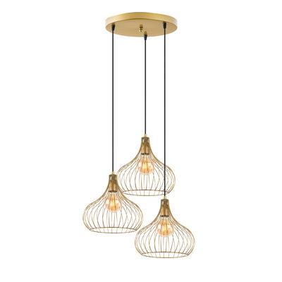 Luminaire suspendu à grappe en forme de goutte à 3 lumières