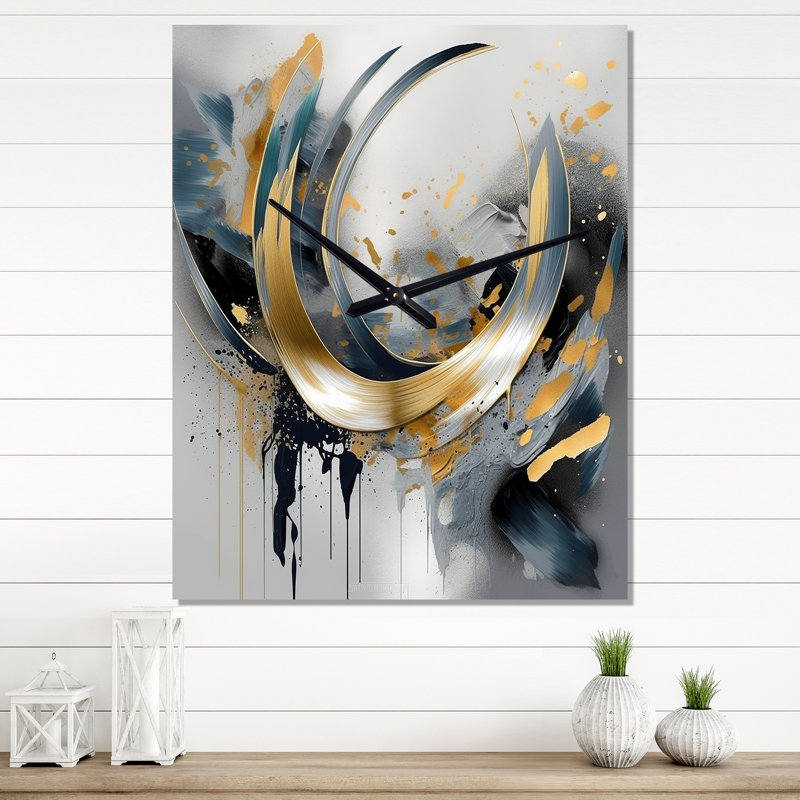Horloge murale abstraite en marbre à couleurs douces IV, H 32 po x l 24 po x P 1 po