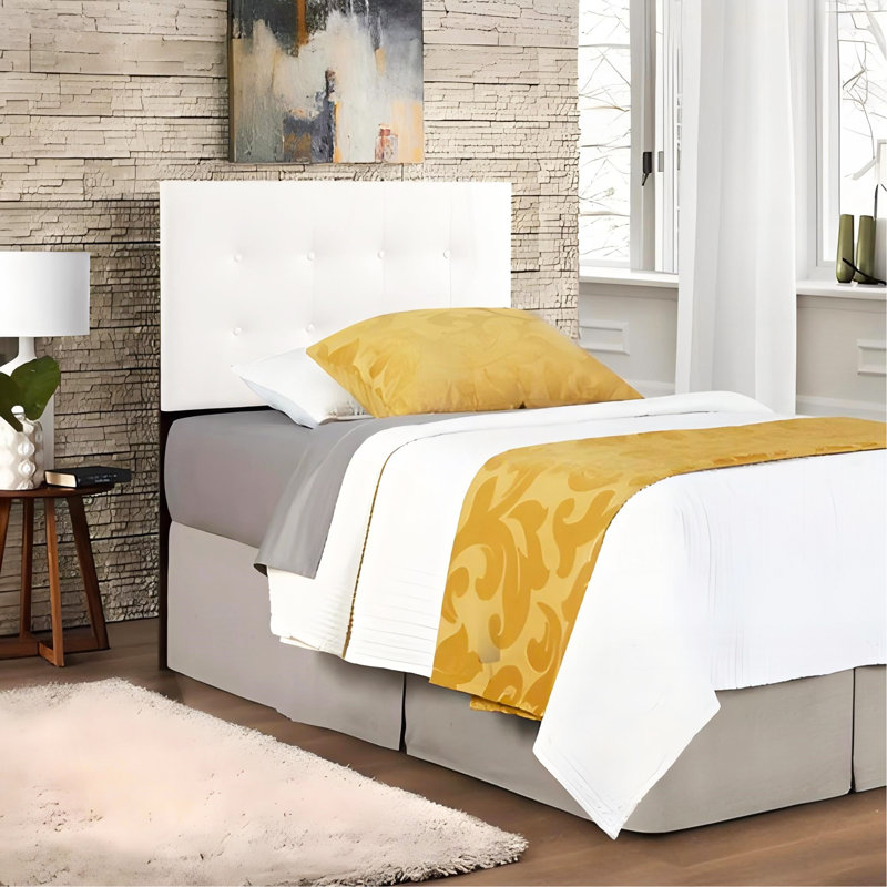 Stylish Upholstered Headboard For Bedrooms, Twin, White