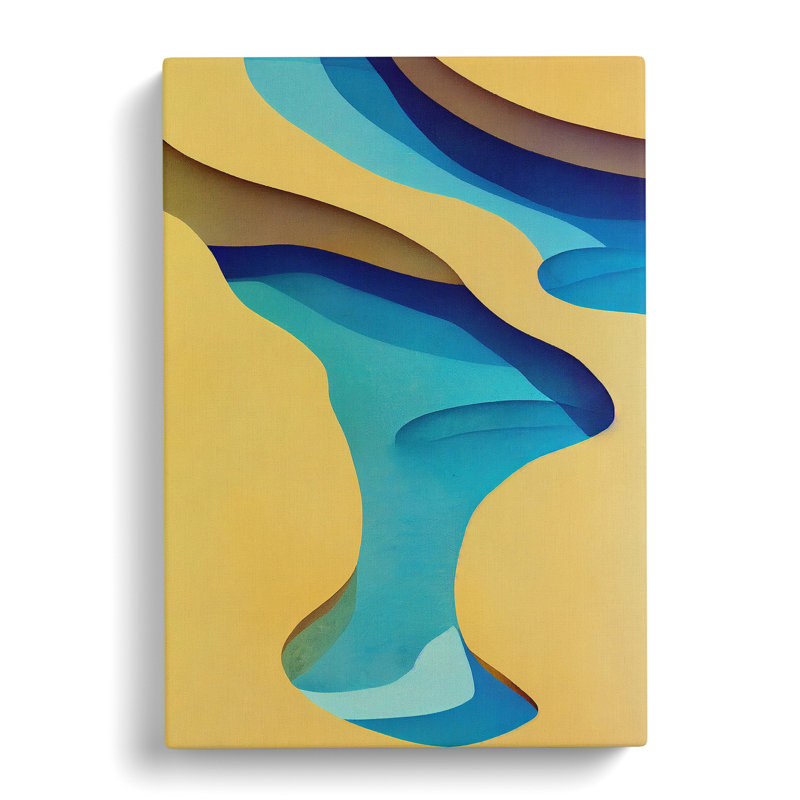 Beach Abstract No.2 - Wall Art, 76cm H x 50cm W x 3cm D, Wrapped Canvas, No Matte