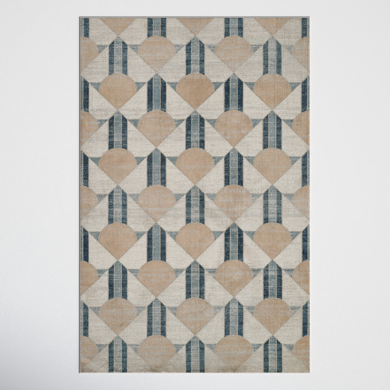 Scout Polyester Blue Area Rug 5''1" X 7''7", Rectangle 5'1" x 7'7"